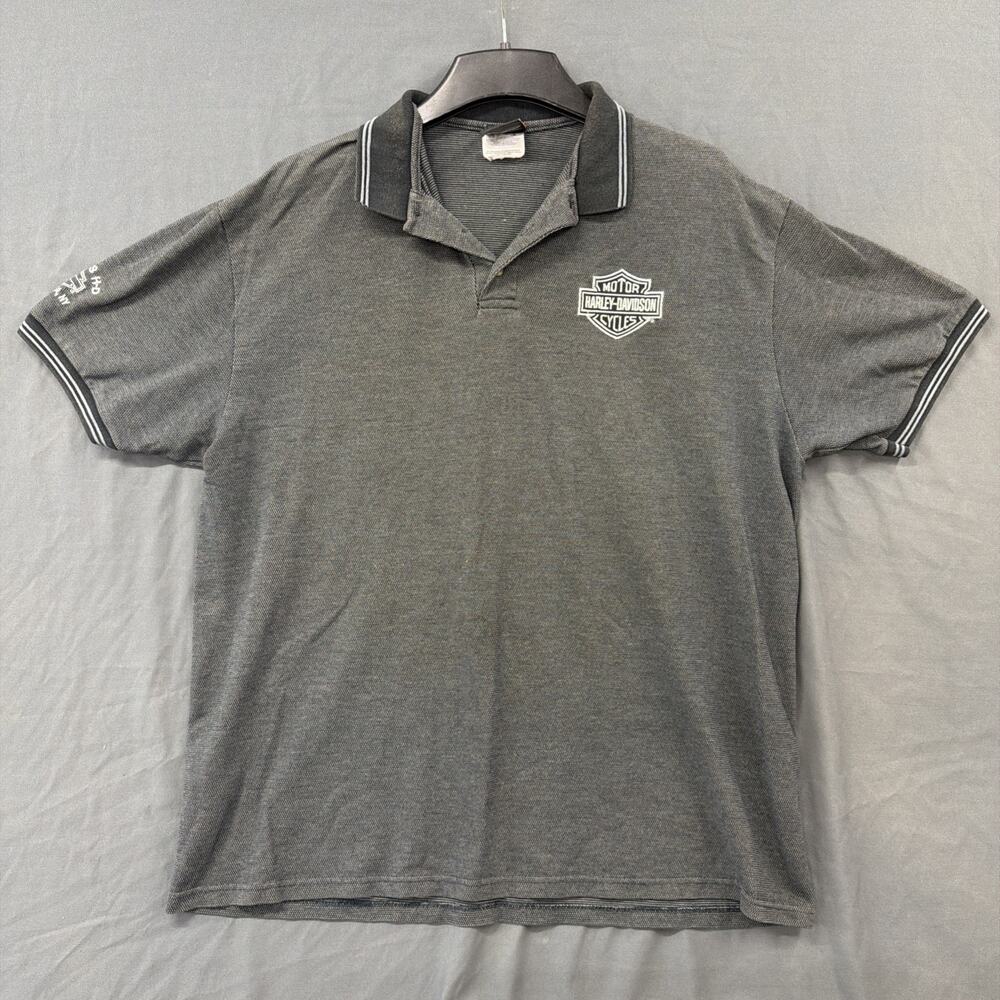 Harley Davidson Polo Shirt Mens XL Black Motorcycle